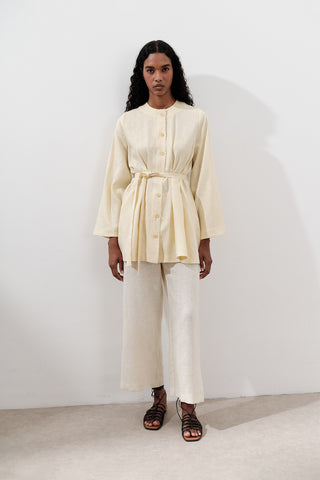 Linen Darted Tunic Yellow