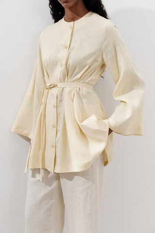 Linen Darted Tunic Yellow