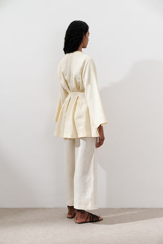 Linen Darted Tunic Yellow