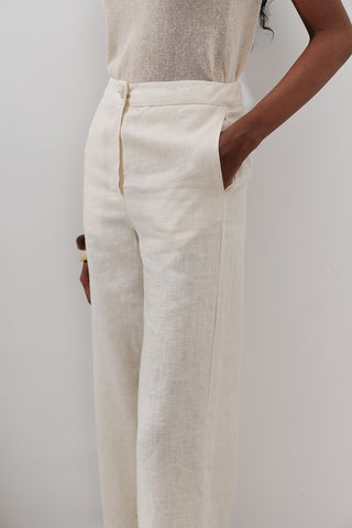 Wide-Leg Linen Trousers Vanilla