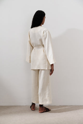 Linen Wrap Kimono Vanilla