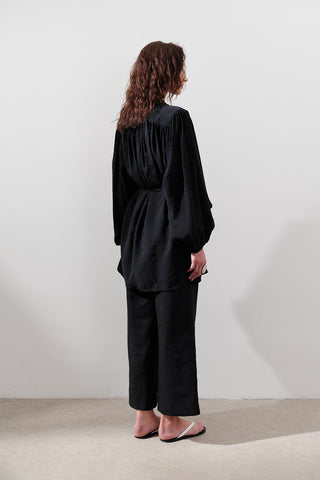 Tencel Gathered Tunic Black