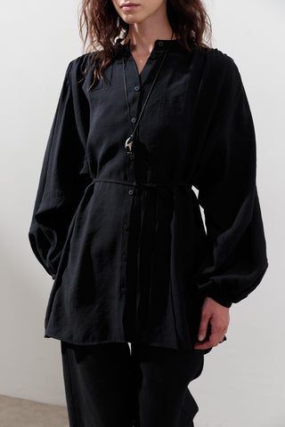Tencel Gathered Tunic Black