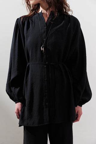 Tencel Gathered Tunic Black