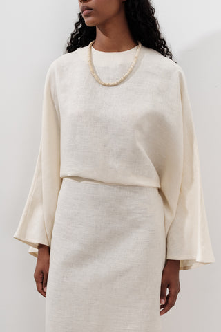 Tie-Waist Linen Dress Vanilla