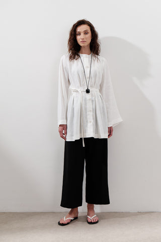 Linen Darted Tunic Ecru