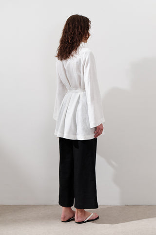 Linen Darted Tunic Ecru