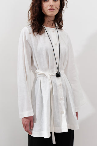 Linen Darted Tunic Ecru