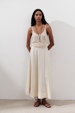 Linen Panel Skirt Vanilla