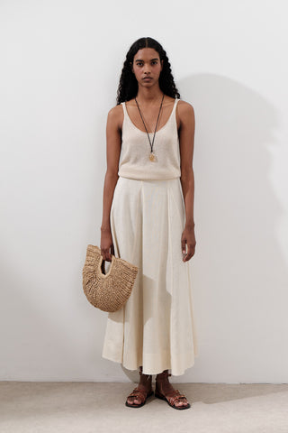 Linen Panel Skirt Vanilla