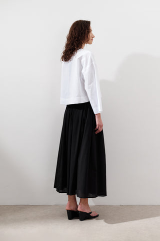 Cotton Crop Long Sleeve Top Ecru