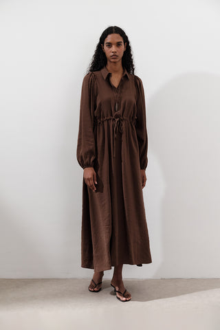 Tencel Fluid Dress Brown