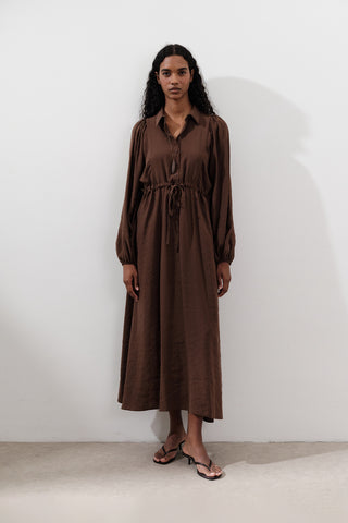 Tencel Fluid Dress Brown