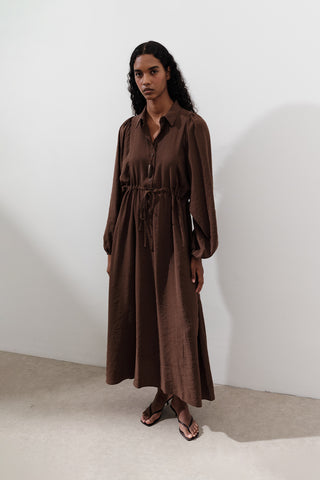 Tencel Fluid Dress Brown