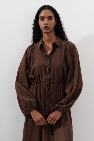 Tencel Fluid Dress Brown