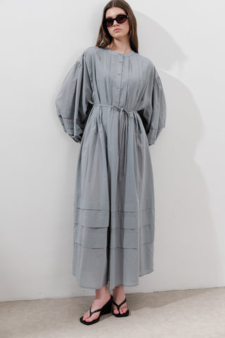 Pleated Volume Dress Blue