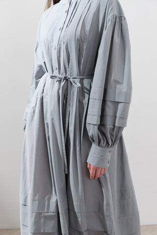 Pleated Volume Dress Blue