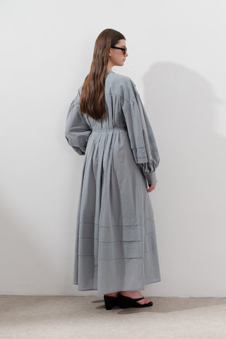 Pleated Volume Dress Blue