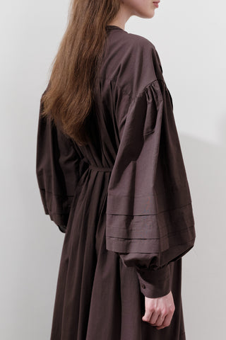 Pleated Volume Dress Brown