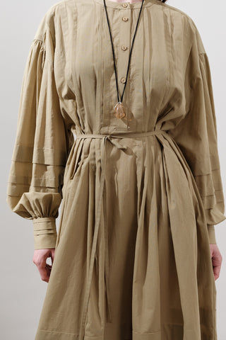 Pleated Volume Dress Sand
