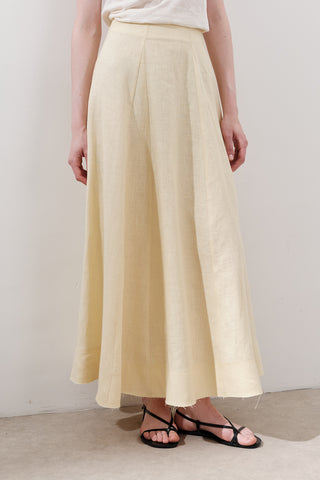 Linen Panel Skirt Yellow