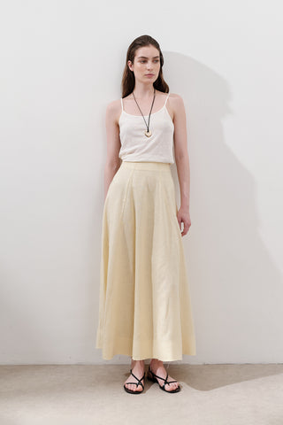 Linen Panel Skirt Yellow