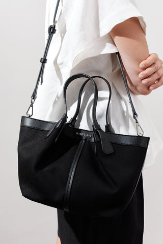 Canvas Mini Bag With Stitch Detail Black