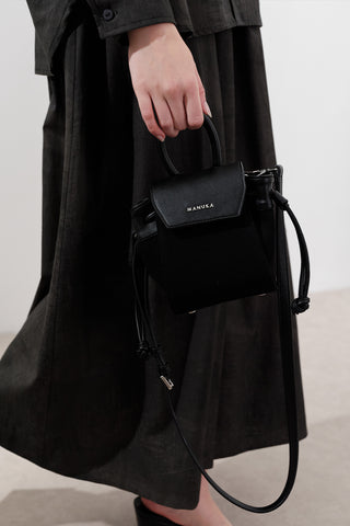 Canvas Flap Mini Bag Black
