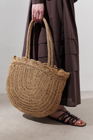 Woven Straw Shoulder Bag Natural