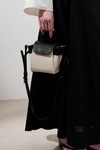 Canvas Flap Mini Bag Beige