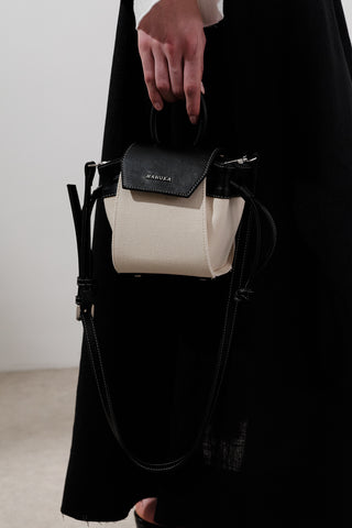 Canvas Flap Mini Bag Beige
