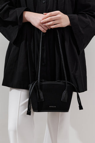 Mini Canvas Bucket Bag Black