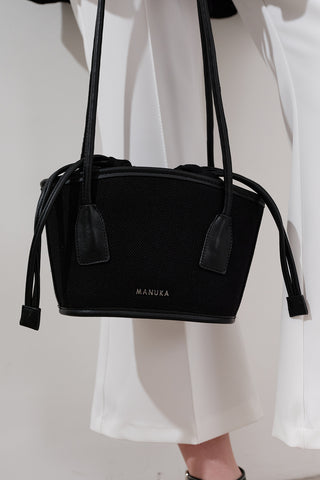 Mini Canvas Bucket Bag Black