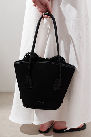Canvas Bucket Bag Black