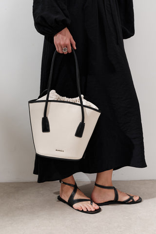 Canvas Bucket Bag Beige
