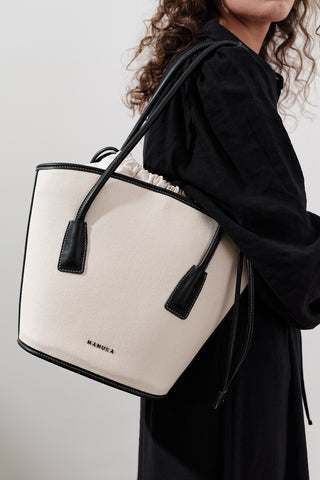 Canvas Bucket Bag Beige