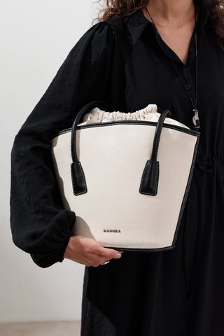 Canvas Bucket Bag Beige