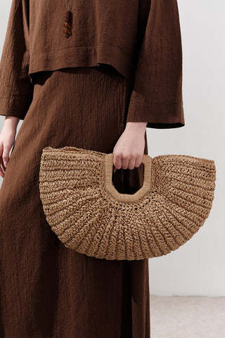 Oval Straw Handbag Natural