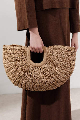 Oval Straw Handbag Natural