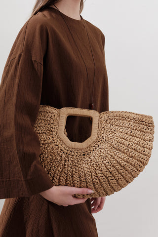 Oval Straw Handbag Natural