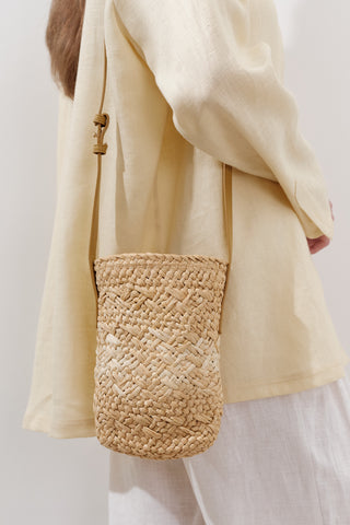 Mini Straw Basket Bag Beige