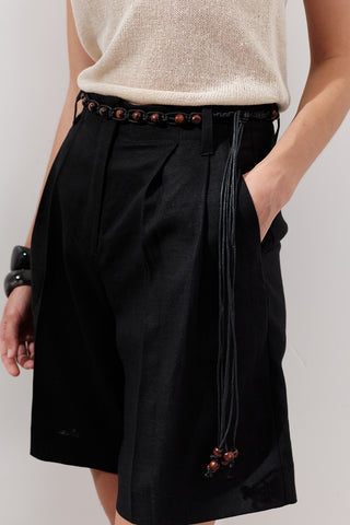 Beaded Woven Belt Brown