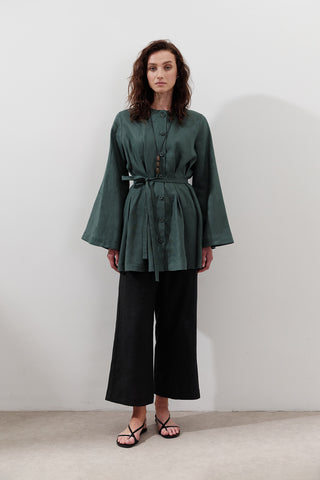 Linen Darted Tunic Teal