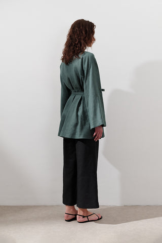 Linen Darted Tunic Teal