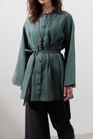 Linen Darted Tunic Teal