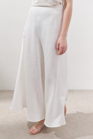 Linen Stitch Detail Skirt Ecru