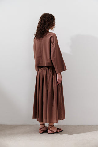 Cotton Crop Long Sleeve Top Warm Brown