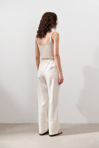 Linen Barrel Trousers Vanilla