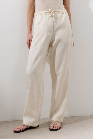 Linen Barrel Trousers Vanilla