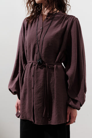 Tencel Toparlanmış Tunik Mor